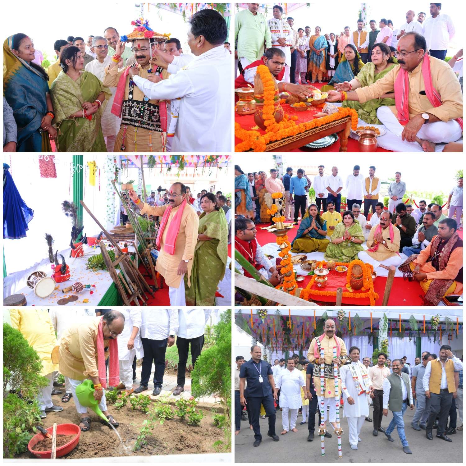 उपमुख्यमंत्री निवास में हरेली की धूम&nbsp;&nbsp;&nbsp;&nbsp;&nbsp; नवा रायपुर स्थित सरकारी आवास में उपमुख्यमंत्री अरुण साव ने परंपरागत विधि से हरेली पर्व मनाया